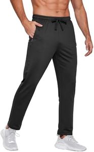 COOFANDY Mens Lightweight Hiking Travel Pants Jogging Track Pants Zipper Pockets Black