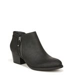 LifeStride Women's Blake Zip Ankle Booties Boot, Black, 9 Wide