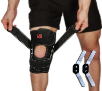 Hinged Knee Brace Support with Strap & Side Patella Stabilizers for Protection & Pain Relief for Arthritis, Meniscus Tear, ACL, MCL - Sports Compression Wrap for Running & Recovery - Men & Women, X-Large