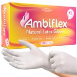 JFA Medical Disposable Powder Free Natural Latex Gloves - Box of 100 (Extra Large)