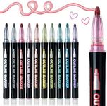 Mr. Pen- Double Line Outline Markers, 10 Colors, Shimmer Markers, Self-Outline Metallic Markers, Outline Pens, Craft Pens