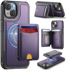 Usroom for iPhone 13 Case Wallet Compatible with Magsafe, RFID Blocking Magnetic Card Holder 2 in 1 Detachable Kickstand Shockproof Phone Case for iPhone 13 6.1" Purple
