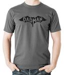 Witty Fashions Dadman Super Bat Hero Funny for Dad Men's T-Shirt (Charcoal, Medium)