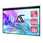 Akia Screens Manual B 110 inch 16:9 Pull Down 8K 4K Ultra HD 3D Ready Movie and Home Theater Projector Screen with Slow Retract Mechanism AK-M110H1