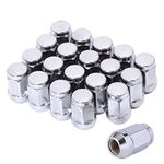 M12x1.5 Lug Nuts M12-1.50 Acorn Lug Nuts Chrome Lug Nuts 12x1.5 19mm Hex 1.38" Tall Set of 20 Lug Nuts Aftermarket Wheel Lug Nuts Fits for Ford Fusion Ford Escape etc