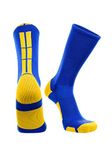 TCK Baseline 3.0 Athletic Crew Socks (Royal/Gold, Large)