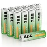 EBL Rechargeable Batteries AA High Performance 2800mAh 1.2V Ni-MH Batteries 16 Counts