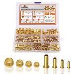 160 PCS Compression Fittings Assortment kit - 4 Sizes (1/4", 3/8", 5/16", 1/2") of Brass Compression Sleeve Ferrule & Insert - Used to Connect Lines for air,Water,Fuel,Oil and inert Gases