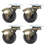 1.5 Inch Swivel Caster Wheels 360 Degree Rotating Ball Caters Wheel Top Plate Hooded Furniture Caster 44Lbs Capacity,Pack of 4(Ball Caster, 1.5 inch)