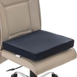 FOVERA Tri-Foam Seat Cushion for Chair - for Office & Home Chair & Car Seat - for Lower Back Pain & Seat Bone Support for Comfortable Sitting (L - 18 x16.5 x 2.5 Inch, Dark Grey Velvet)