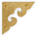 Hardware Philosophy Ocean Wave Brass Corner Hardware 1.8 Inches - Set of 2 - Architectural, Interior Design, Furniture Cabinet Customization Hardware