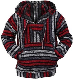 Authentic Mexican Baja Hoodie - Woven Pullover Sweater Jacket