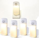 Enhon 4 Pack Emergency Power Failure Night Lights, Motion Sensor Night Light, Automatic Dusk to Dawn, Motion Sensor Night Light for Bedrooms, Hallways, Black Outs, Rechargeable