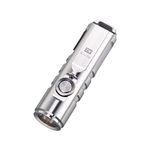 RovyVon Aurora A2 Gen 4 Stainless Steel Keyring Torch, 650 Lumen EDC Torch Rechargeable, IP66 Water Resistant for Daily Use and Camping(Silver)