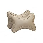 CARMATE A Grade Polyurethane + Polyester High Elastic Car Neck Rest Cushion Pillow (Beige) - Pack of 2