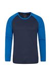 Mountain Warehouse Endurance Mens Top – Long Sleeves, Quick Dry T-Shirt, Highly Breathable Tee, UPF50 Protection Tee Shirt – For, Travelling, Walking, Gym Cobalt XL