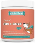 Wonder Paws Skin & Coat Supplement for Dogs with Salmon Oil, Omega 3 & 6, EPA & DHA, Promotes Healthy Skin and Coat, Itchy Relief, Joint and Overall Health, Delicious Flavor, 70 skin & coat Soft Chews