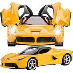 Umadiya® Rechargeable Remote Control Sports Car with Openable Doors Rc Car with Led Lights for Kids Super Sports Car for Kids High Speed Rc Car Toy Big Size 3-10 Years Old Kids (Yellow)