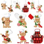 36 Pieces Gingerbread Man Christmas Ornaments Wooden Christmas Tree Decoration Set Hanging Gingerbread House Decorations Assorted Small Decor for Xmas Tree Rustic Candy Cane Holiday Decorations