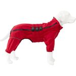 Dogs Waterproof Jacket, Lightweight Waterproof Jacket Reflective Safety Dog Raincoat Windproof Snow-Proof Dog Vest for Small Medium Large Dogs Red XL