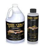 Epoxy Resin for River Table - 0.75 Gallon Kit - UV Resistant Crystal Clear Epoxy Resin Kit - 2:1 Ratio for Deep Pour, Deep Casting Resin, Live Edge River Table (0.5 Gallon + 0.25 Gallon