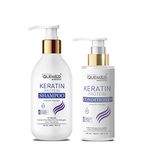 Quemico Professionnel Sulphate Free Keratin Shampoo and Conditioner Combo Set | Keratin Protein Smooth Shampoo (300ml) and Conditioner (150ml) | No Sulphate, Parabens & Silicones Added | Set Of 2