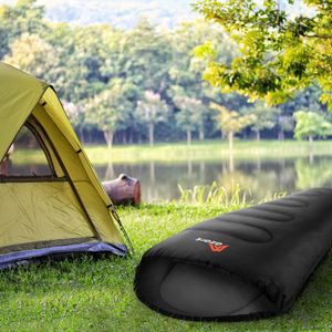 azark Single Sleeping Bag – Black, Lightweight Camping Gear