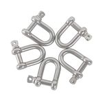 M6 D Shackles 304 Stainless Steel D Ring Shackle Lock D links hook shackle clip D-Shackle Ring for Heavy Duty Construction,Chain Link Tow 10PCS