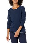 Amazon Essentials Women's French Terry Fleece Crewneck Sweatshirt (Available in Plus Size), Navy, L