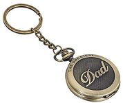 AUGEN Pocket Watch Metal Keychain Dad Design Retro Vintage for Gifting With Key Ring Anti-Rust (Pack Of 1)