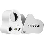 VIVOSUN 30X 60X Illuminated Jewelers Loupe Foldable Magnifier with LED Light for Jewelry Gems Watches Coins Stamps Antiques White