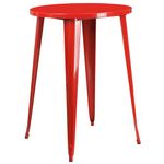 Flash Furniture Round Indoor-Outdoor Bar Height Table, Metal, Red, 101.6 x 77.47 x 12.7 cm