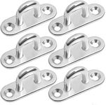 SUMAJU 6 Pcs Pad Eye Plate, Heavy Duty Eye Plate Hook Stainless Steel Staple Ring Hook Loop for Swing Suspension