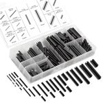 Neiko 50412A Roll Pin Assortment Set with Storage Case | Spring Steel | 315 Piece, Black