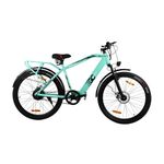 GOSPORTY Electric Cycle for Daily Commuting with Detachable Carrier, Dual Disc Brakes, Front Fork Suspension, 36V Lithium-Ion Battery, Carbon Steel Frame, LED Display, (Black & Green)