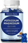 Potassium Magnesium Gummies, Potassium Gummies Sugar Free for Adults Kids, Support Leg Cramps & Muscle & Heart Health, Magnesium Glycinate Gummies Best for Bedtime, Vegan, Non-GMO, Berry Flavor, 60