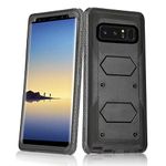 Asuwish Phone Case for Samsung Galaxy Note 8 Cover Hybrid Rugged Shockproof Hard Drop Proof Full Body Protective Heavy Duty Mobile Cell Accessories Glaxay Note8 Not S8 Galaxies Gaxaly Women Men Black