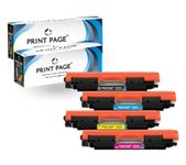 Print Page 126A Toner Cartridge Compatible for HP 126A for Color LJ CP1025, CP1025NW, M175A, M175NW, M275MFP (126A - 4 Color Set)