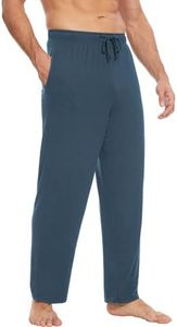 GYS Mens Pajama Pants - Viscose Made from Bamboo, Soft Sleep Pants Comfy Drawstring Lounge Bottom with Pockets Sweatpants,Grayish Green,Medium