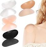 ELE3ST 4 Pairs Soft Silicone Shoulder Pads, Push up Soft Adhesive Silicone Shoulder Pads Anti Slip Enhancer Shoulder Pads for Women Clothing