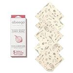 Abeego, The Original Beeswax Food Storage Wrap - Set of Five 7" Natural Small Square Sheets