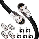 ASNQ RG6 Coaxial Cable Connectors Set 75 OHM - High-Speed Premium Coax Cable 1m - For Internet, Digital TV, Satellite, Aerial Connections - Includes 4 Extension Couplers to connect Cable Extensions