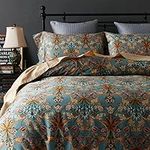 Ikawaapurry Floral King Size Comforter Set for King Bed Farmhouse Boho Bedding Comforter Sets Fluffy Lightweight Flowers Plants All Season 3 Pieces Comforter King with 2 Pillow Shames