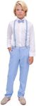 Lilax Boys Formal Slim Fit Boy Pant Set of 4 Pcs, Gentleman Wedding Outfits, Formal Dress (Light Blue,2T)