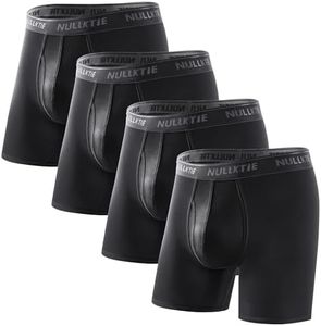 Nullktie Soft Mens Boxer Briefs, Rayon Made from Bamboo Underwear with Fly