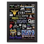 inspire TA All Music Band in One Vintage Rock Band Collection Wall Frames, Laminated Poster With Black Frames (12 X 9 INCHES) (All Rock Bands)