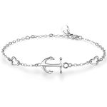 BlingGem Bracelet for Women 925 Sterling Silver Anchor Bracelet Good Luck Symbol Strength Charm Bracelet Sea Ocean Lover Gift for Women