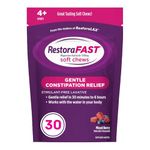 RestoraFAST Soft Chews, Fast Acting Laxative, Stimulant Free, Gentle Constipation Relief for Adults and Kids Age 4+, Mixed Berry Flavour, 30 Count