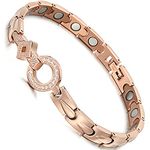 RainSo Elegant Womens Titanium Steel Magnetic Bracelet Adjustable with Gift Box & Remove Tool (Rose Gold)