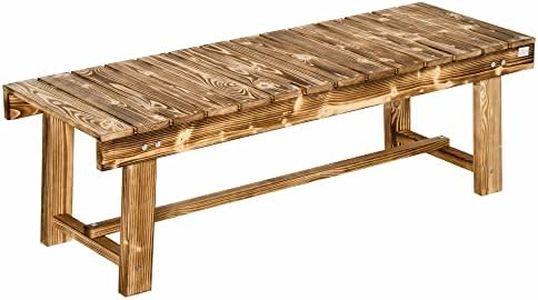 Outsunny 1 Piece 2-seater Outdoor Indoor Wooden Garden Bench Fir Patio Loveseat, 110L x 38W x 35Hcm, Carbonised